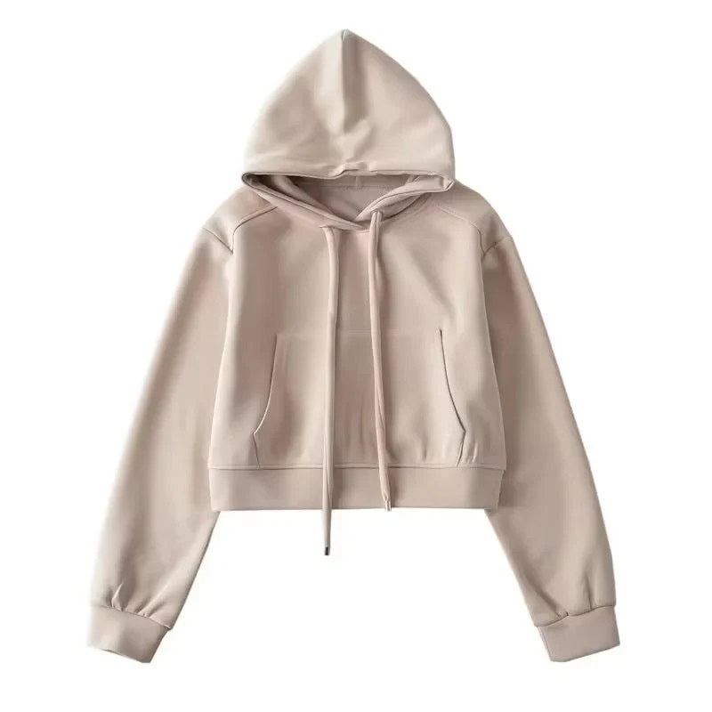 Rosalie | Women's Fleece Cropped Hoodie with Kangaroo Pocket for Women - Billede 8